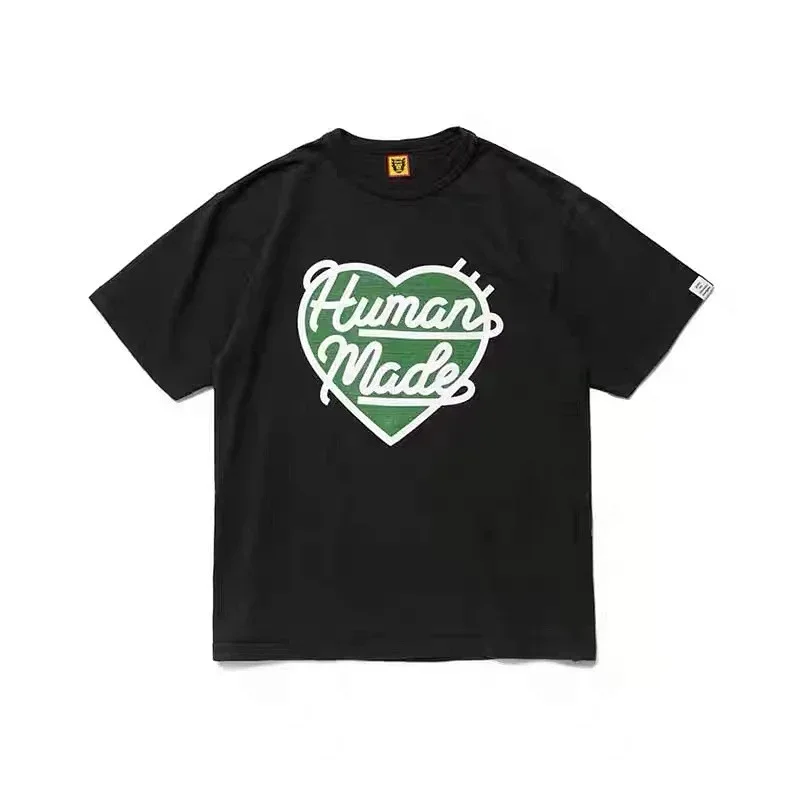 Human Made Black T-Shirt Green Heart Logo