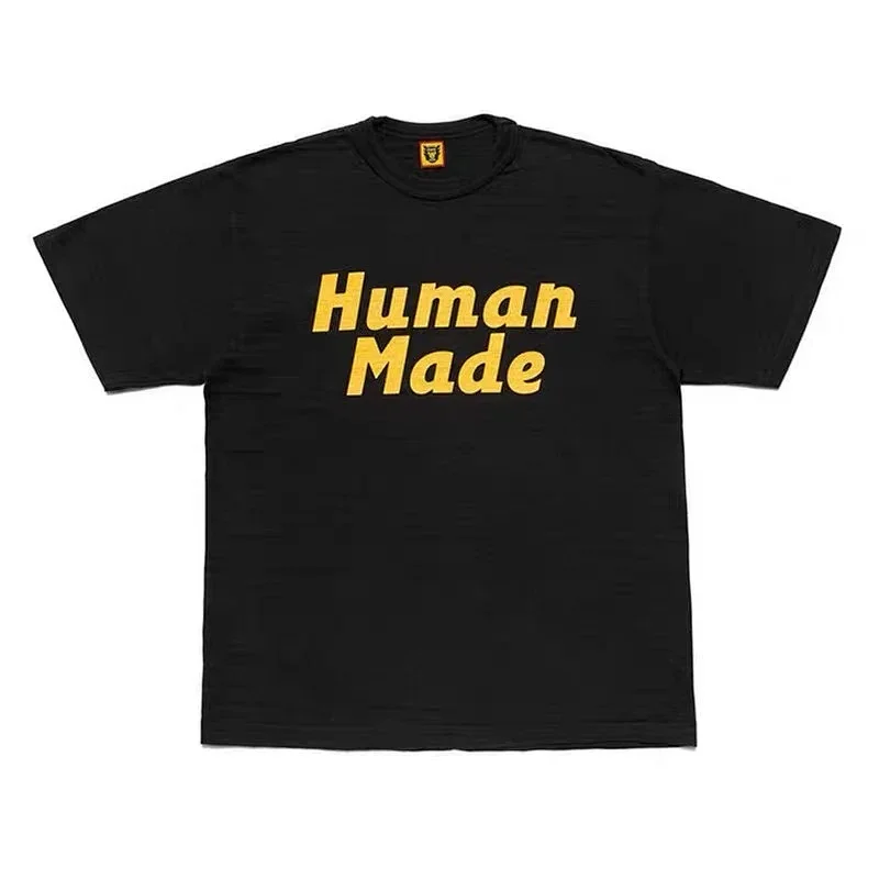 Human Made Black T-Shirt with Yellow Lettering