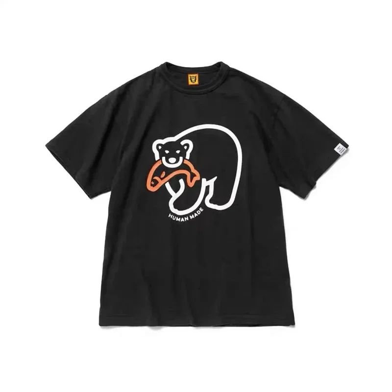 HUMAN MADE Bear & Fish Graphic Black T-Shirt
