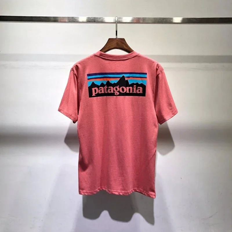 Patagonia Pink T-Shirt with Mountain Back Graphic
