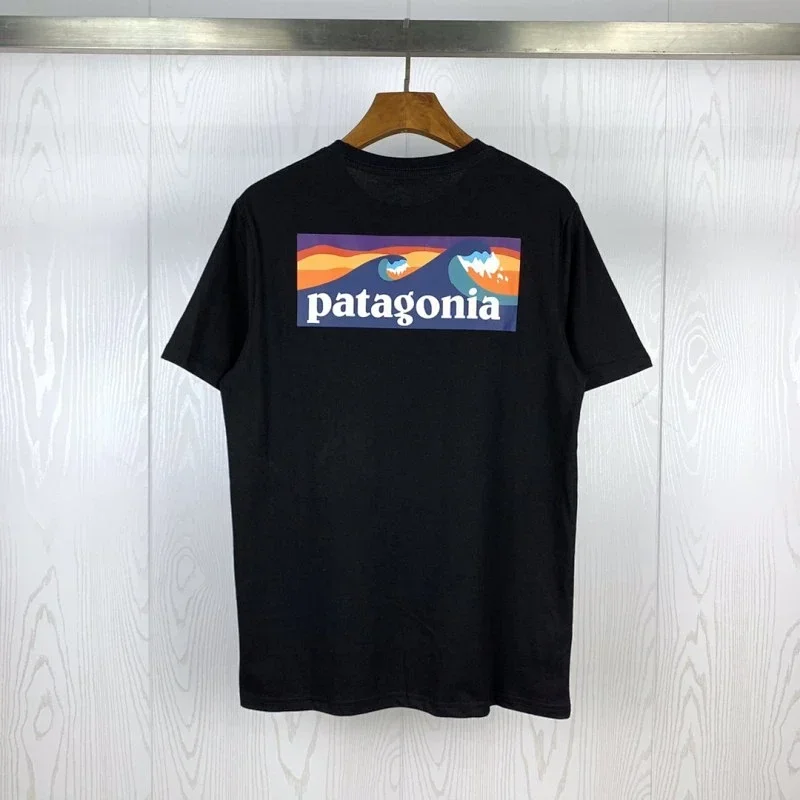 Patagonia Black T-Shirt with Back Wave Graphic