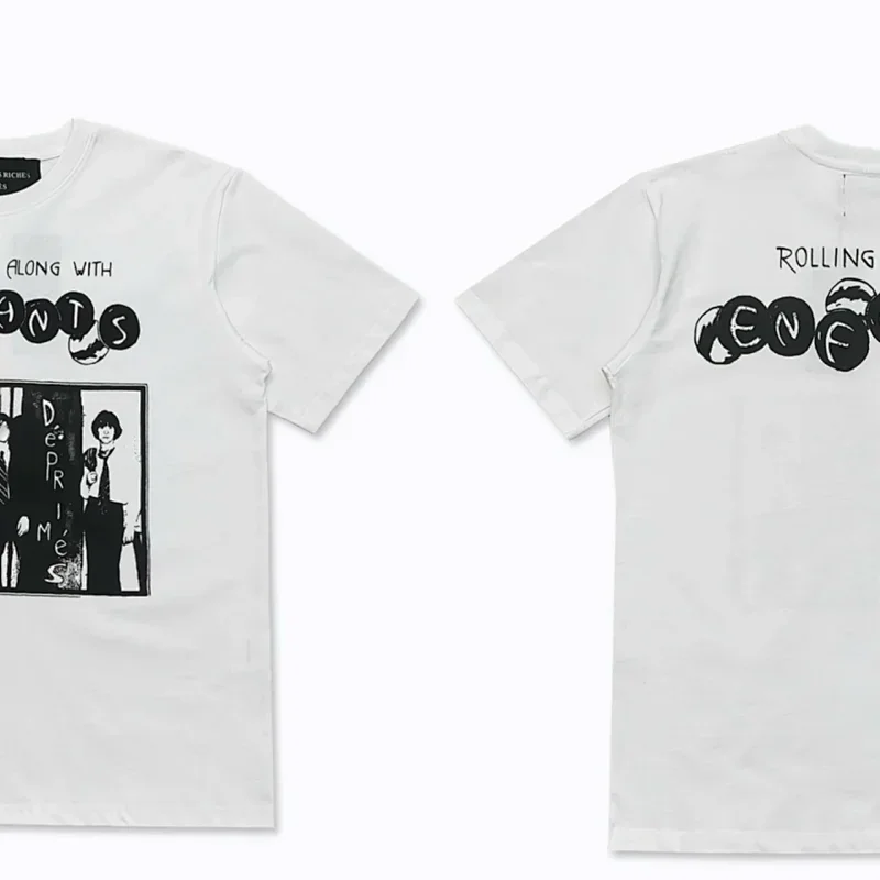 B RICHIE White T-Shirt with Graphic & Text Print
