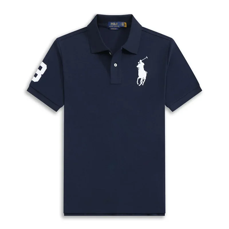 POLO Navy T-Shirt with Player Logo & Sleeve Number