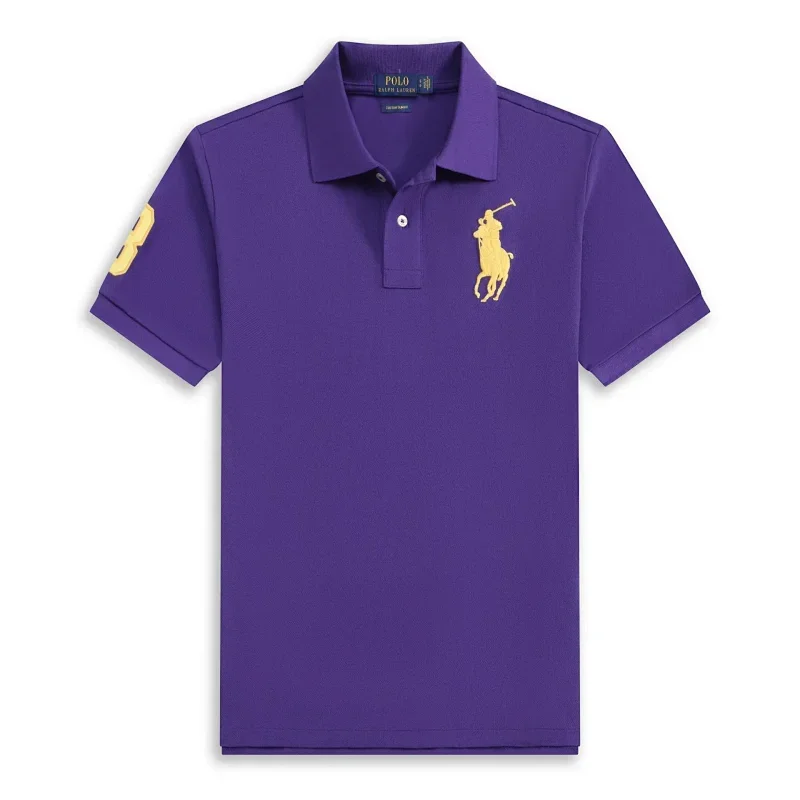 POLO Purple T-Shirt with Gold Embroidery