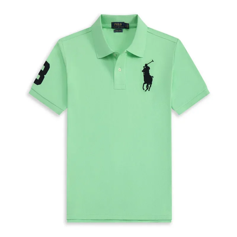POLO Light Green Polo Shirt with Black Logo