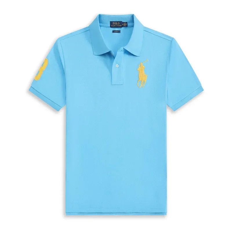 Polo Ralph Lauren Light Blue Polo Shirt with Yellow Logo