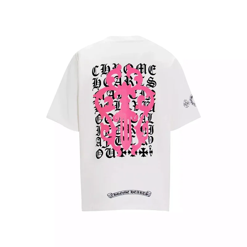 Chrome Hearts Pink Gothic T-Shirt