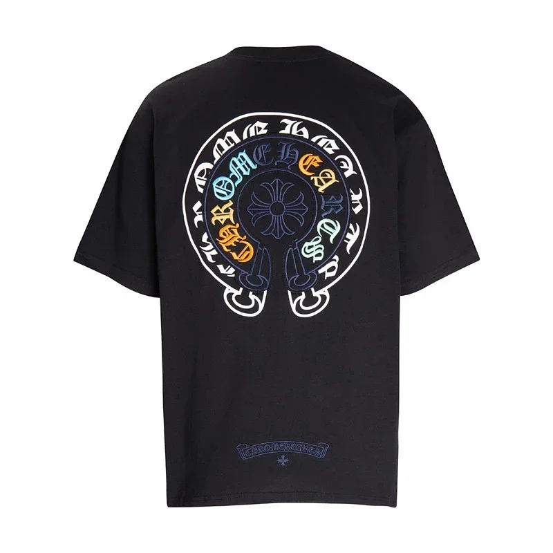 Chrome Hearts T-Shirt with Horseshoe & Cross Back Embroidery