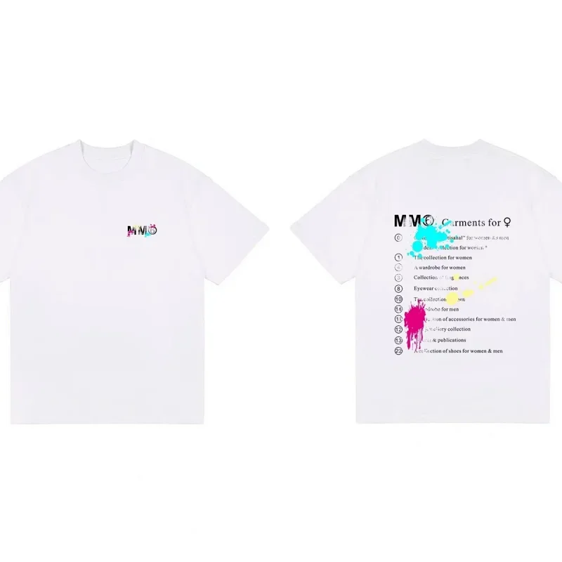 MM6 White T-Shirt with Logo & Ink-Splatter Back