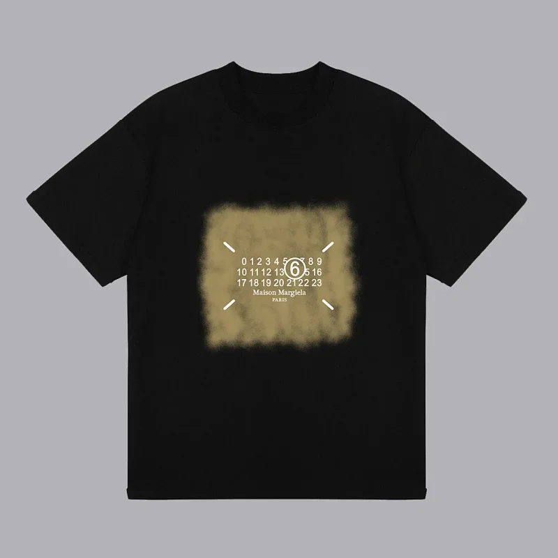 Maison Margiela Black T-Shirt Beige Square