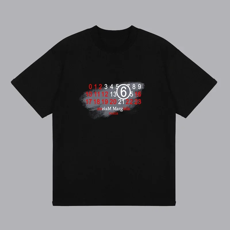 Maison Margiela Black "6" Print T-Shirt