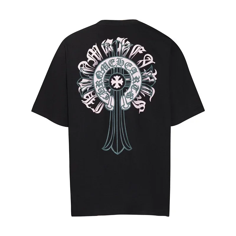 Chrome Hearts Black T-Shirt with Cross & Gothic Print
