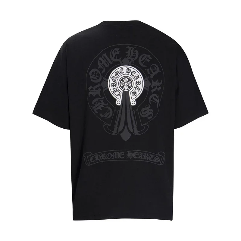 Chrome Hearts Black T-Shirt: Horseshoe & Graphic Print