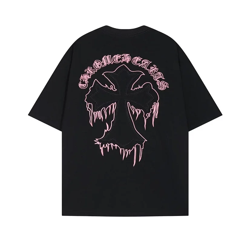 Chrome Hearts Pink Cross Graphic T-Shirt