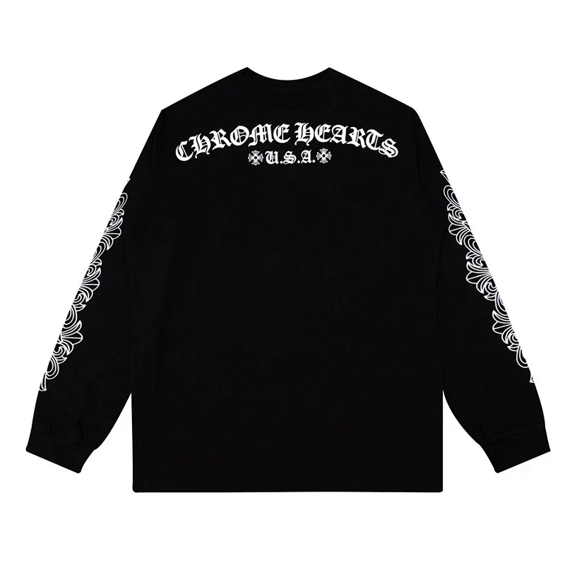 Chrome Hearts Black Long-Sleeve T-Shirt with Back Logo