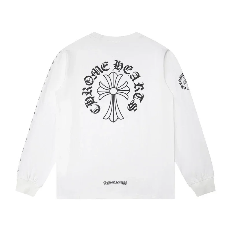 Chrome Hearts Cross & Gothic Print Long-Sleeve Tee