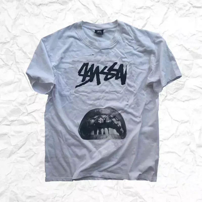 Stussy Graffiti Logo & Grills Lips Tee