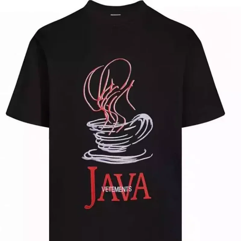 VETEMENTS Java Coffee Embroidered T-Shirt