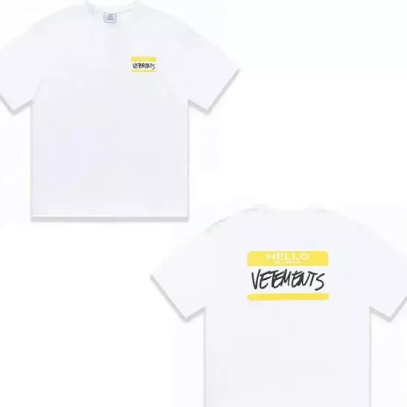 VEEMENTS White T-Shirts with Yellow Block Prints