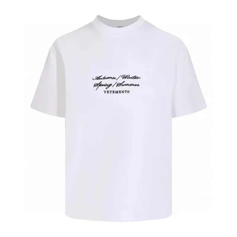 VETEMENTS White T-Shirt with Text Print