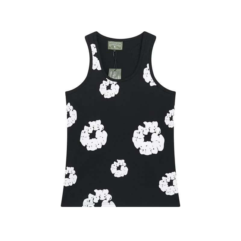 Someit Floral Black Tank Top