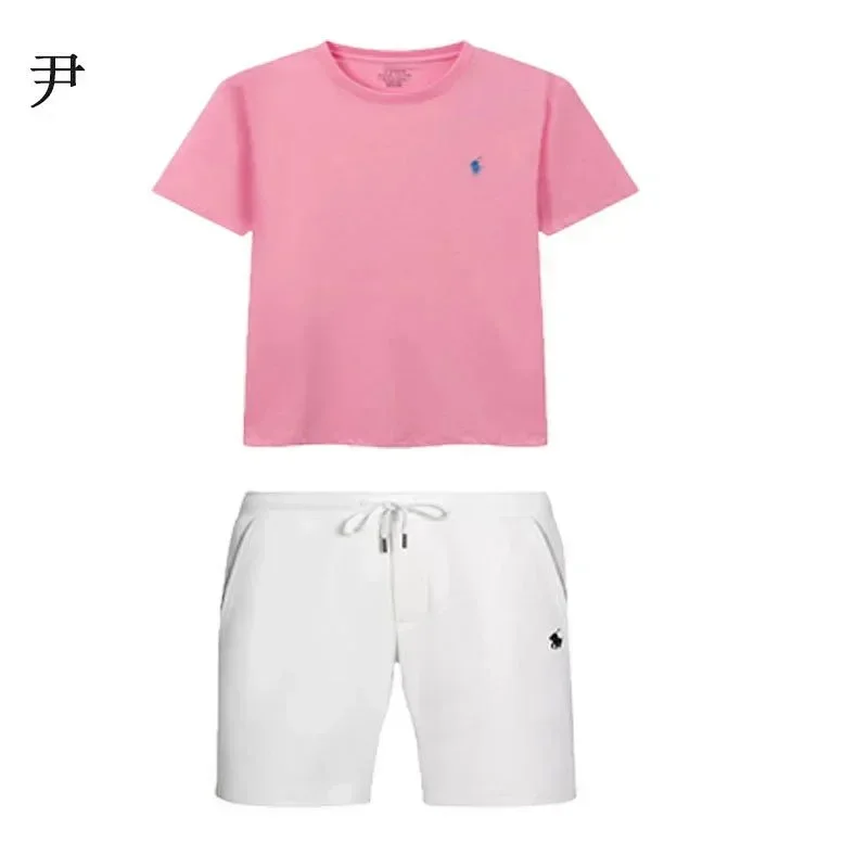 Polo Ralph Lauren Pink T-Shirt & White Shorts Set