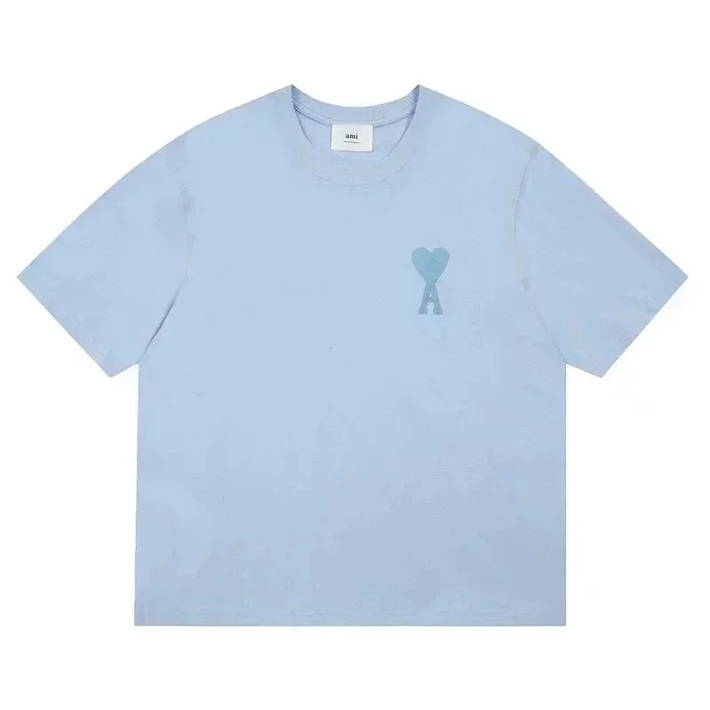 Ami Light Blue Heart Logo T-Shirt