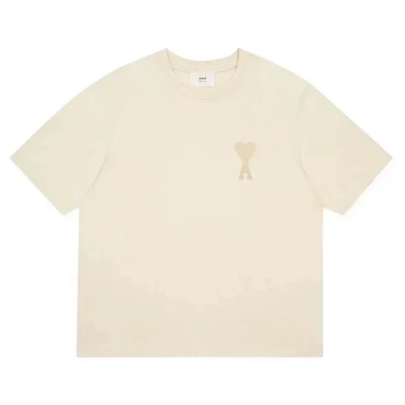 Ami Beige Heart Logo T-Shirt