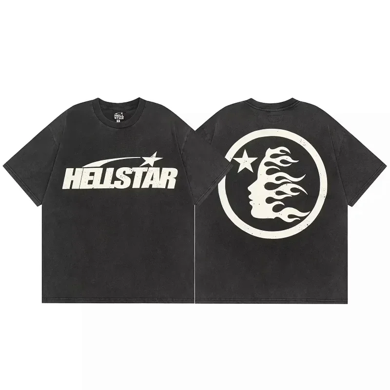 HELLSTAR Black T-Shirt with Flame Circle Design