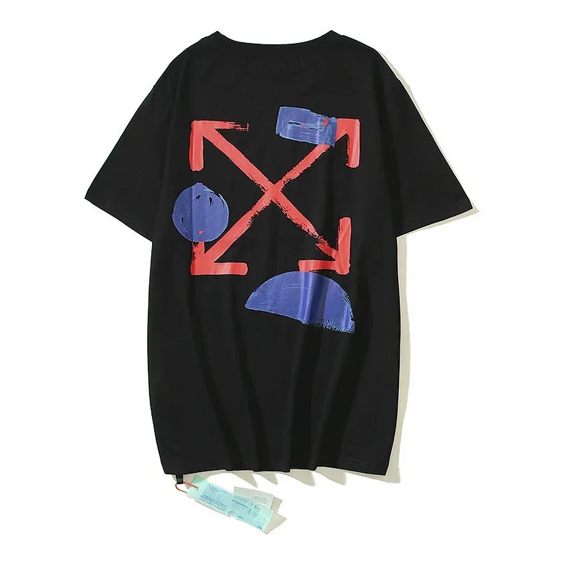 OFF-WHITE Black Red Arrow X & Blue Graphic T-Shirt