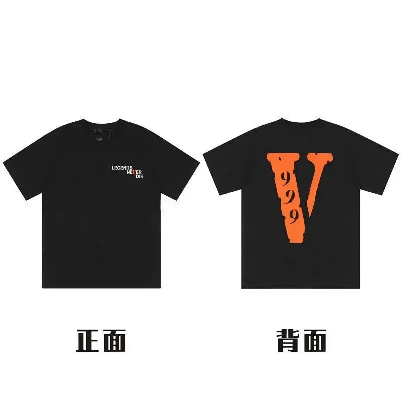 VLONE "LEGENDS NEVER DIE" Black T-Shirt (Back: Orange V 999)