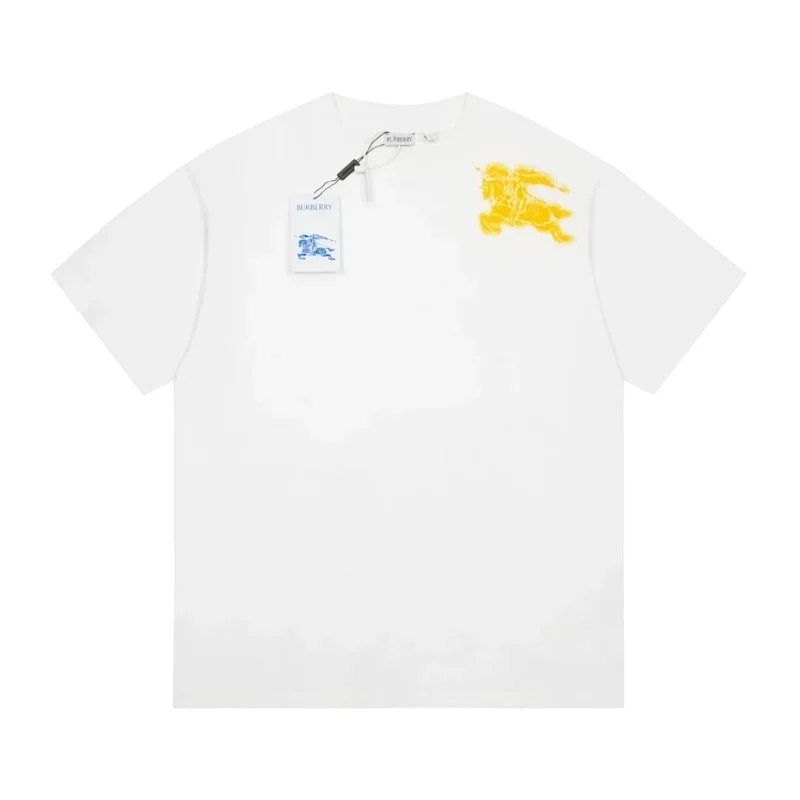 Burberry White T-Shirt with Yellow Knight