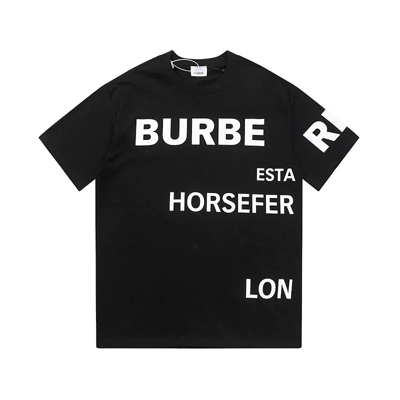 Burberry Black T-Shirt White Print