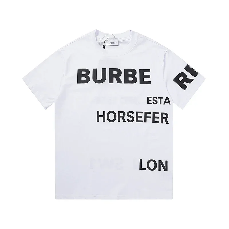 Burberry White Letter Print Tee