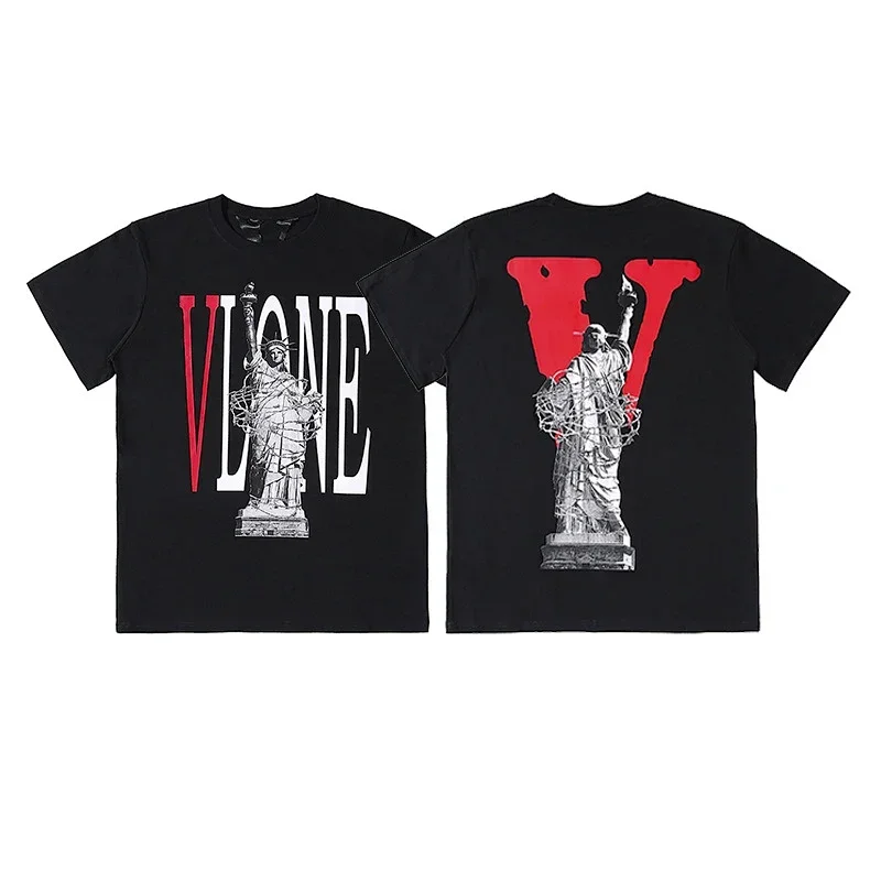 VLONE Black T-Shirt: Statue of Liberty Graphic