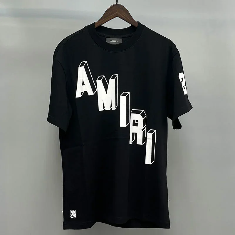 AMIRI Black T-Shirt with 3D Print