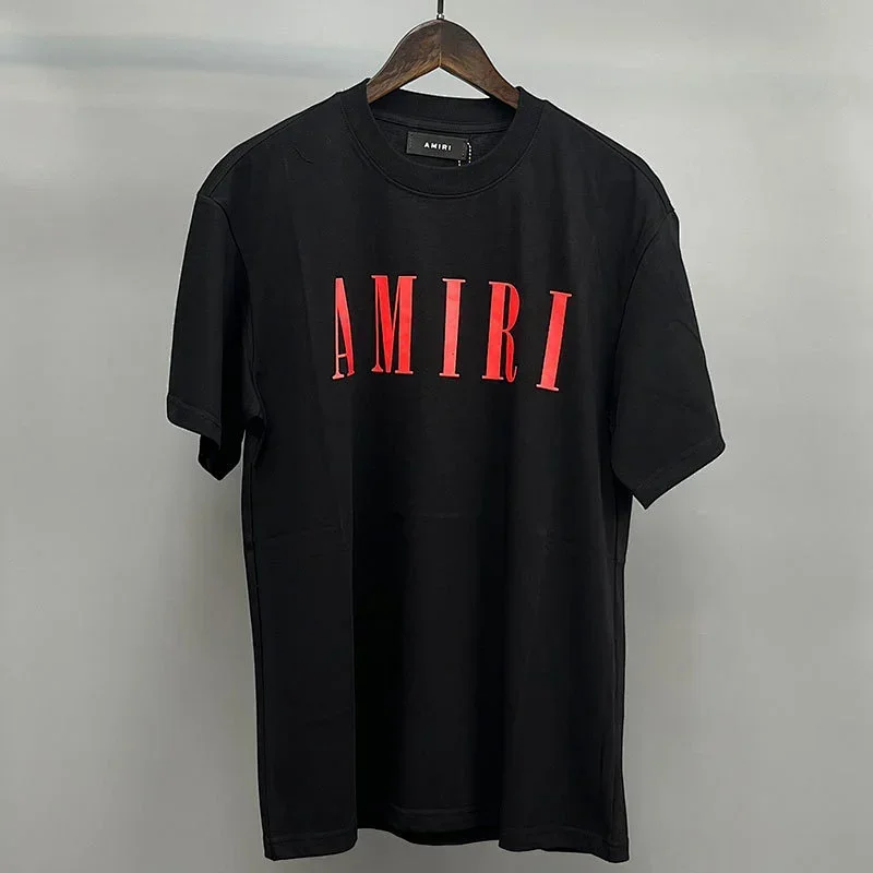 AMIRI Black T-Shirt with Red Logo