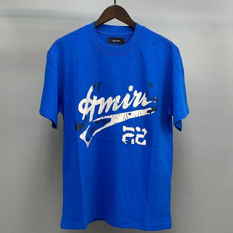 AMIRI Blue T-Shirt with 22 Graphic