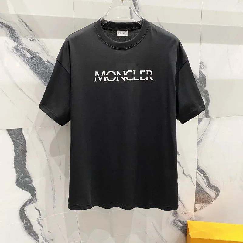 Moncler Black T-Shirt White Logo