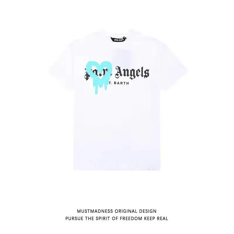 Mustmadness White T - Blue Dripping Heart