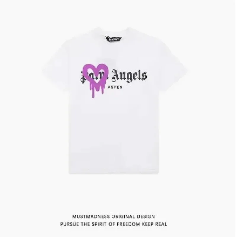 MUSTMADNESS White T-Shirt: Pink Dripping Heart
