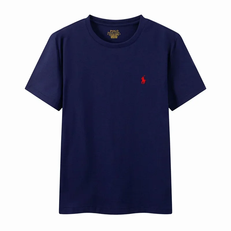 Polo Navy Blue T-Shirt with Red Polo Embroidery