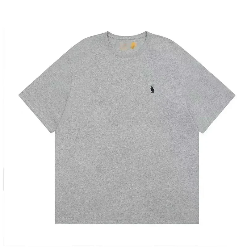 Polo Gray T-Shirt with Black Pony Embroidery