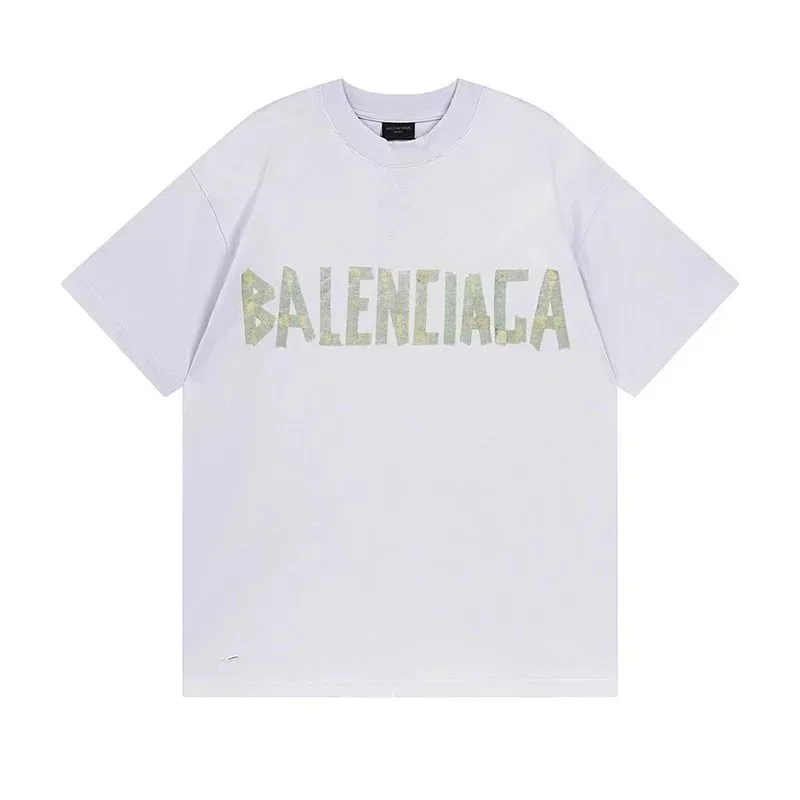BALENCIAGA White Text Print T-Shirt