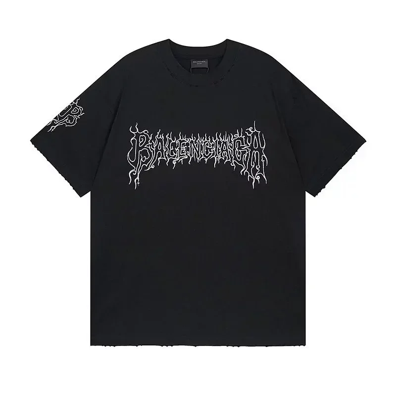 Balenciaga Distressed Gothic Font Tee