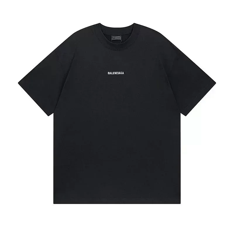 BALENCIAGA Black T-Shirt White Logo