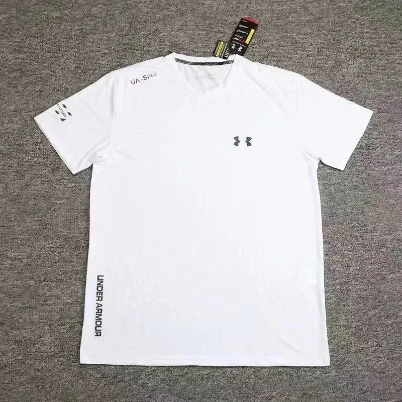 Under Armour White T-Shirt with Logo & Side Text