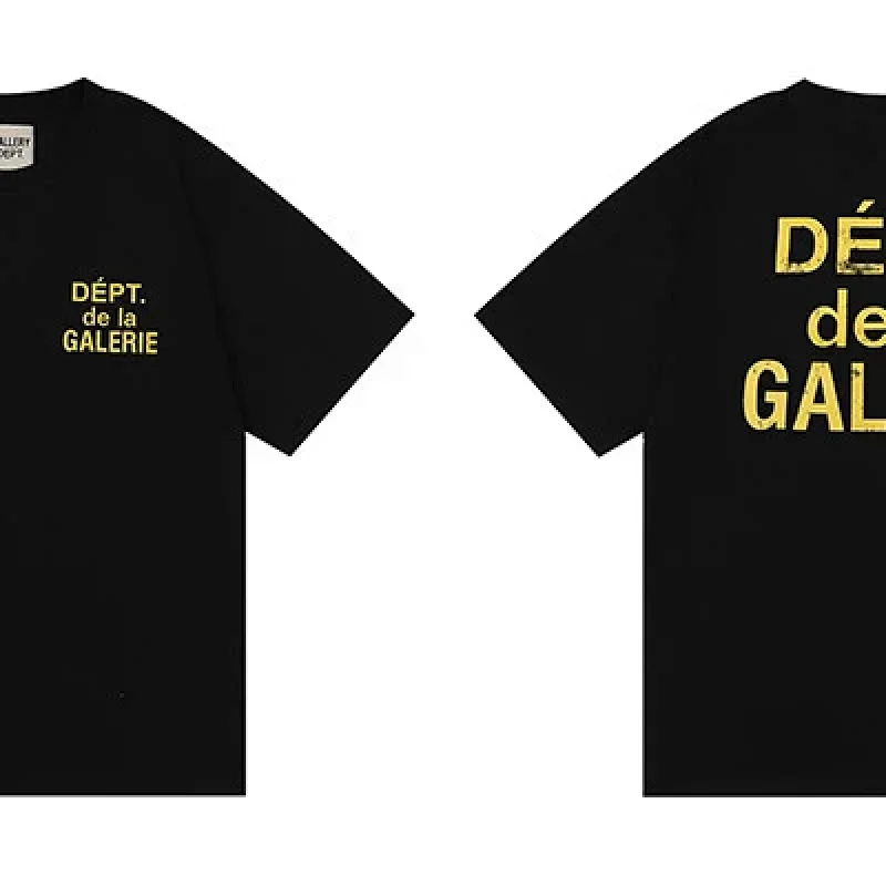 Gallery Dept Black Yellow Text Printed Tee
