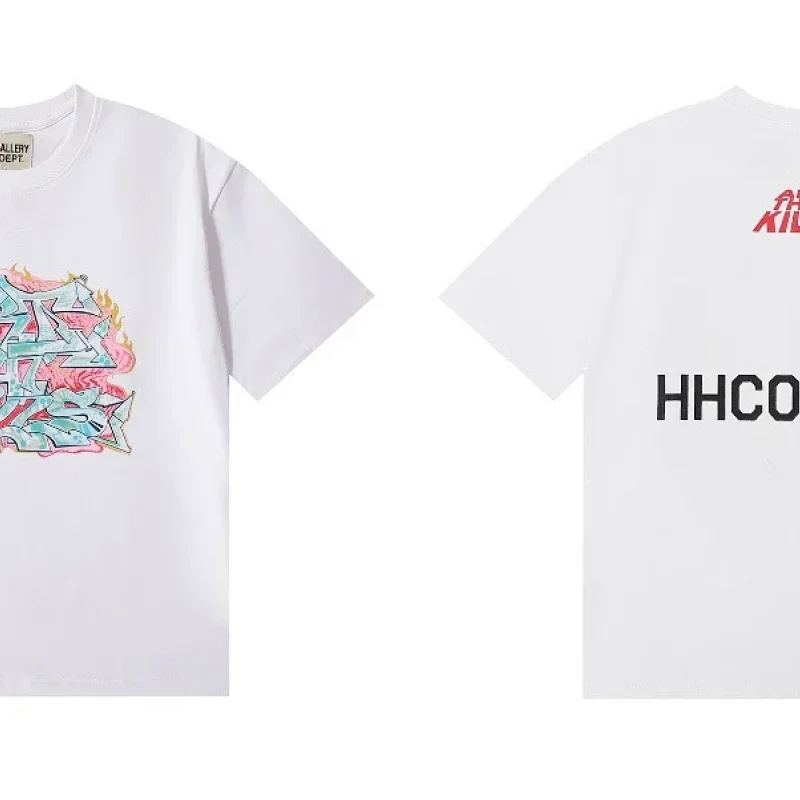 GALLERY DEPT White T-Shirt: Colorful Graffiti & Back Print