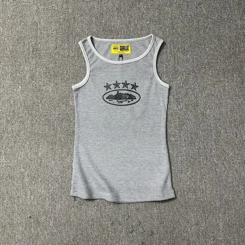 GUEENAX Gray Ribbed Tank Top